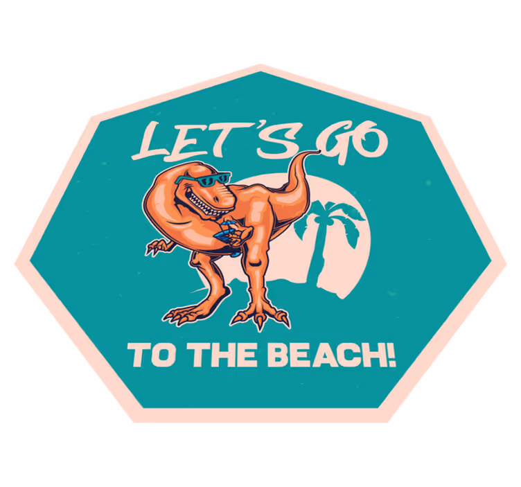 Beach Dinosaur Fun animal mat - TenStickers