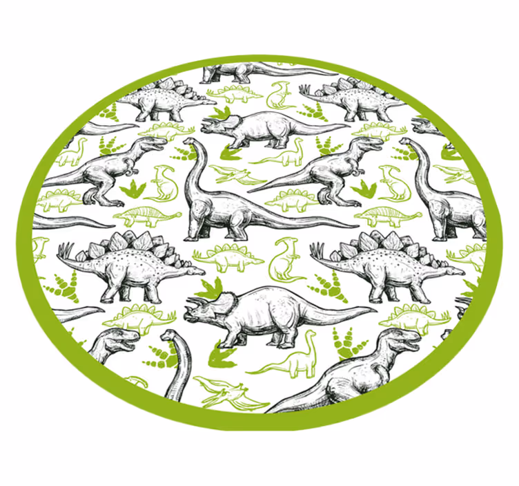 Dinosaur Themed Circle kids rug - TenStickers