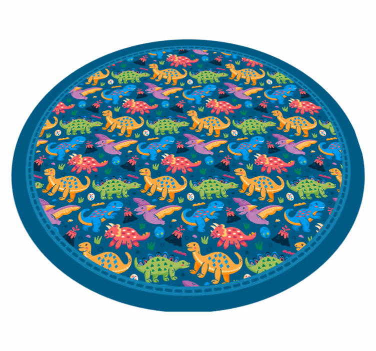 Dinosaur Circular Pattern kids carpet - TenStickers