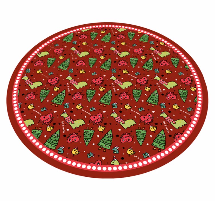 Festive Circular Design christmas rug - TenStickers