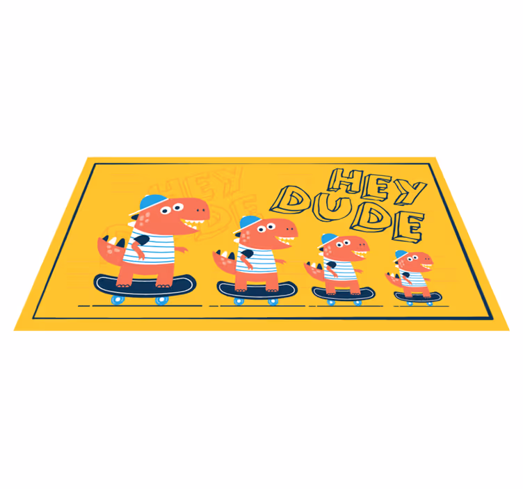 Skateboarding Dinosaurs kids carpet - TenStickers