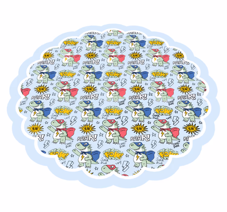 Superhero Dinos kids carpet - TenStickers