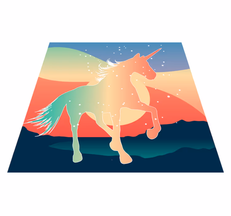 Magical Unicorn Silhouette kids carpet - TenStickers