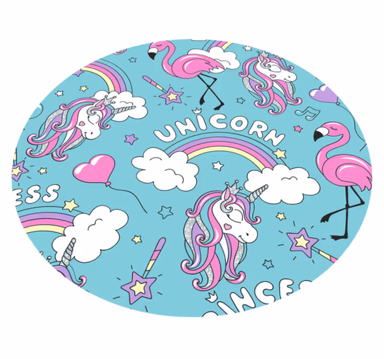 Unicorn Fantasy Circle kids rug - TenStickers