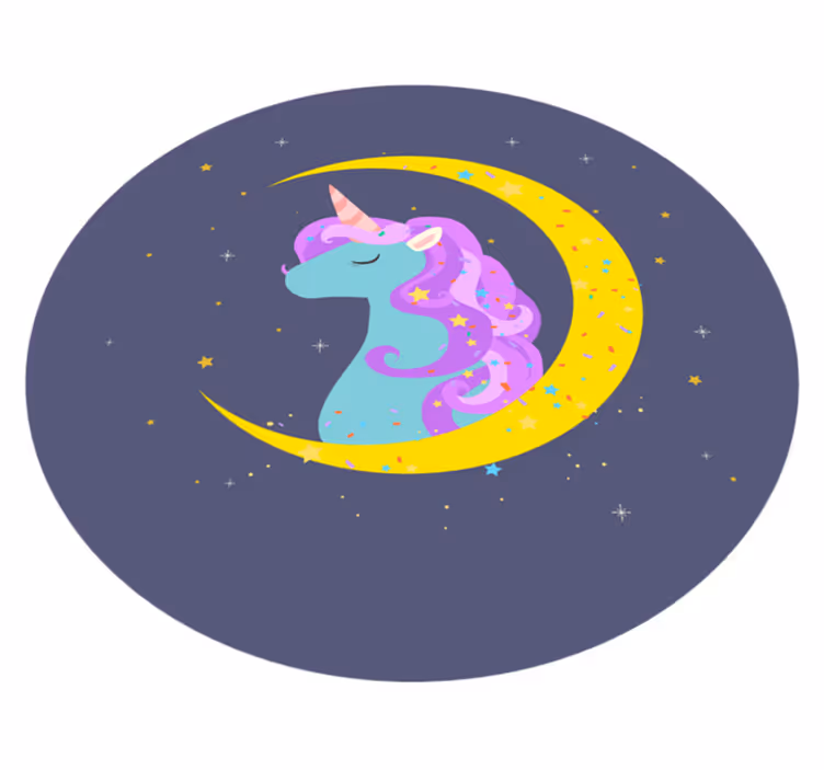Unicorn Crescent Imagery kids carpet - TenStickers