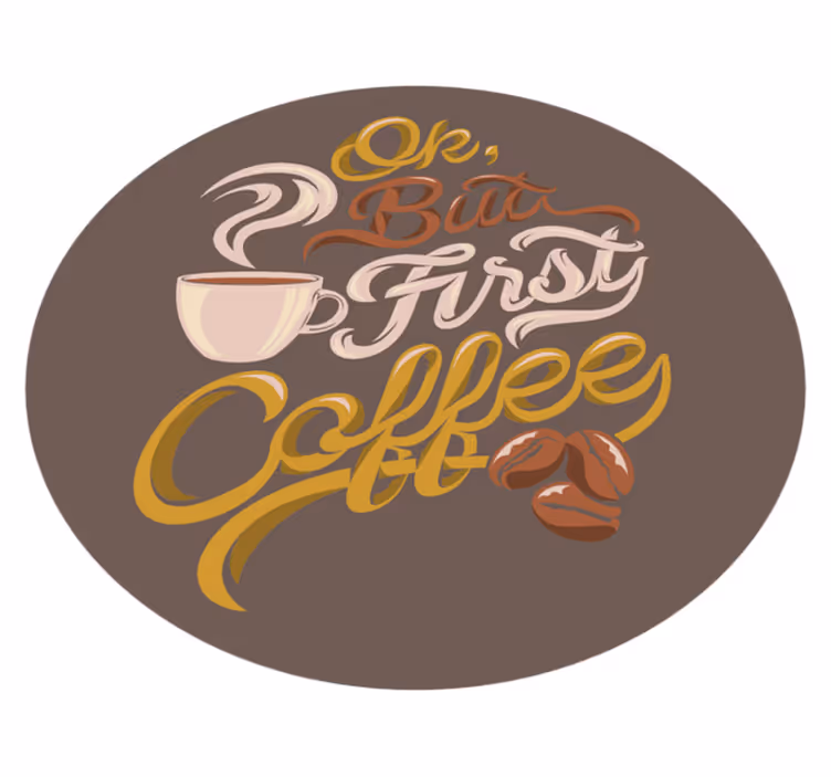 Coffee-Themed Typography quote rug - TenStickers