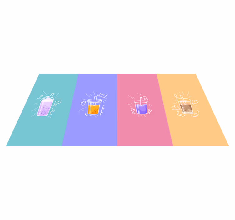 Beverage Doodle Squares quote rug - TenStickers