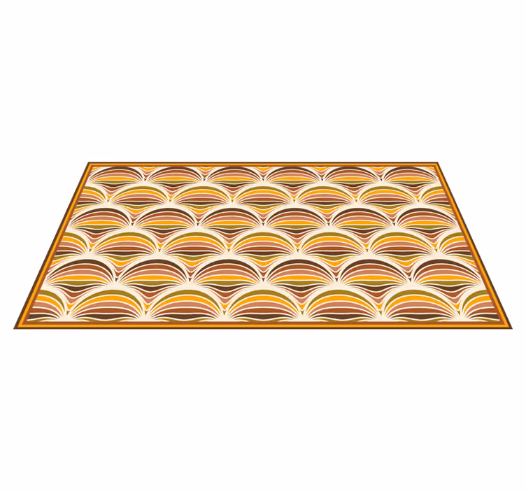 70s pattern vintage vinyl rug - TenStickers