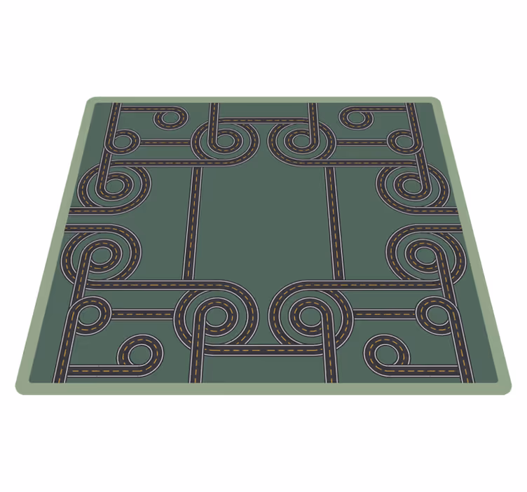 Roadway Pattern road map rug - TenStickers