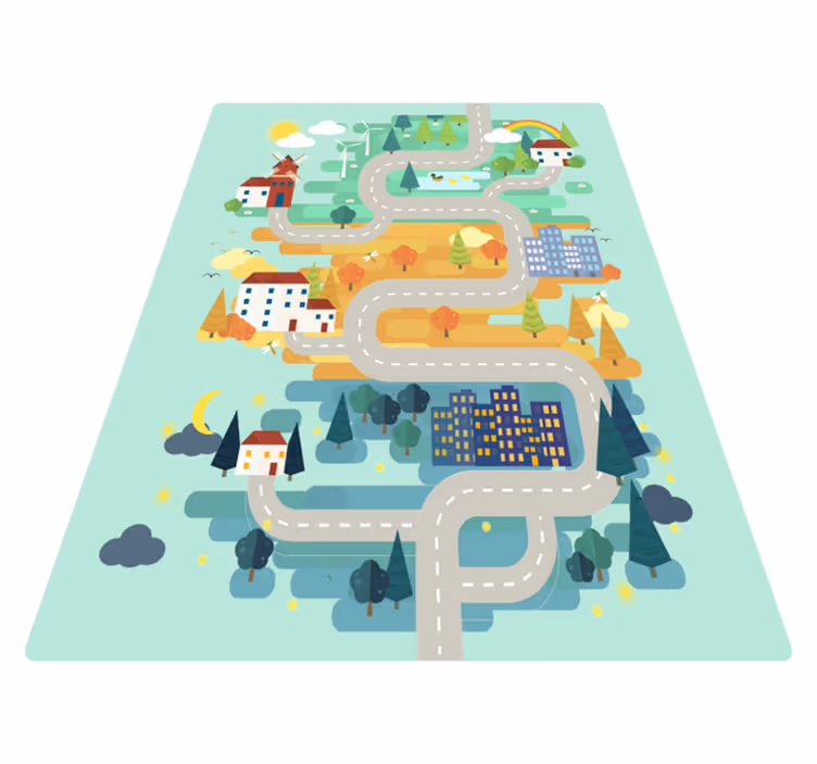 landscape with roads road rug - TenStickers