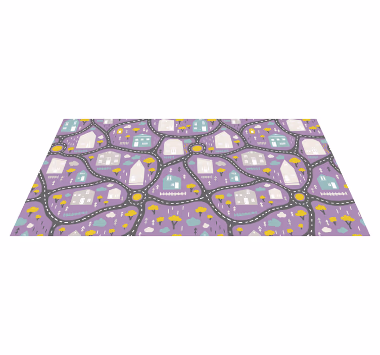 Route Map Play road map rug - TenStickers