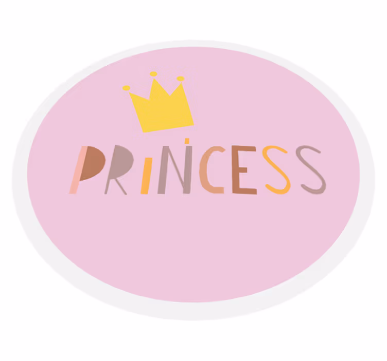 Circular Princess Crown nursery rug - TenStickers