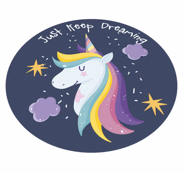 Keep Dreaming Unicorn kids carpet - TenStickers