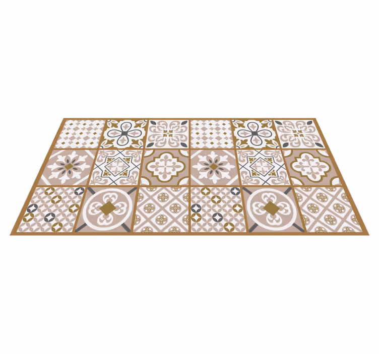 Brown random tile vinyl rug - TenStickers