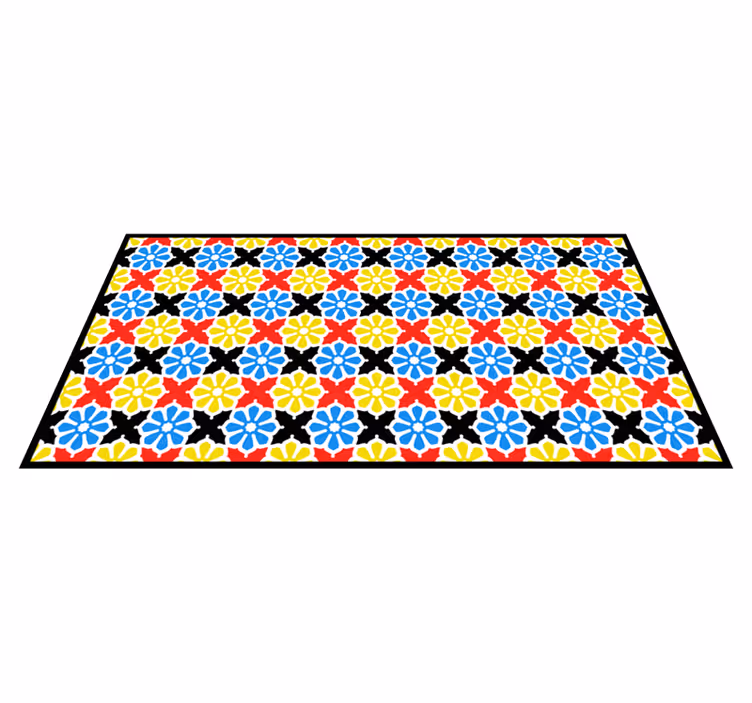 Mosaic rug in vibrant mosaic design - TenStickers