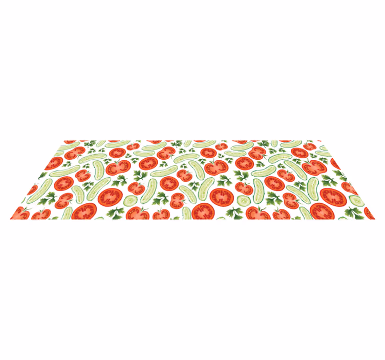 Vegetable Motif kitchen mat - TenStickers