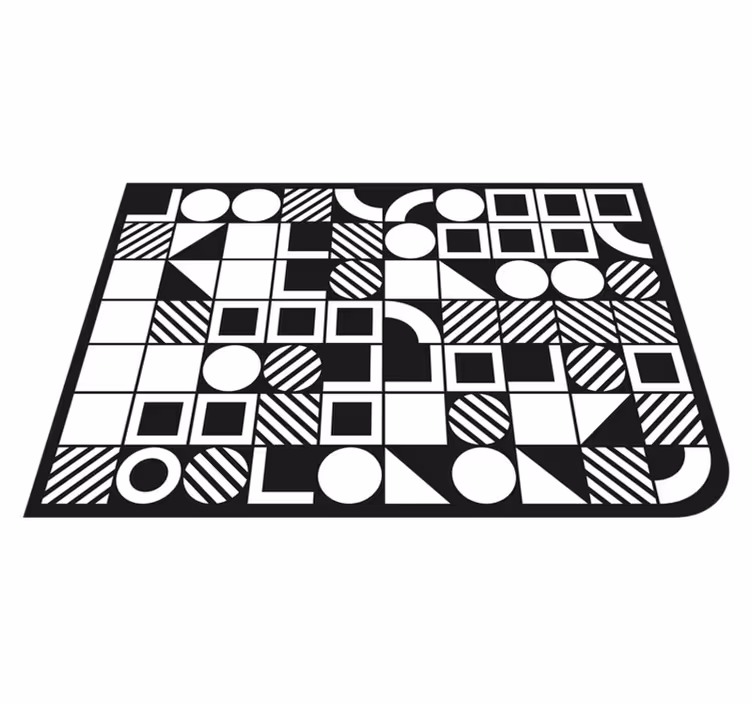 Geometric rug with balanced geometric shapes - TenStickers