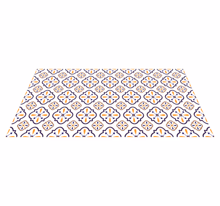 Floral Tile Replica kitchen mat - TenStickers