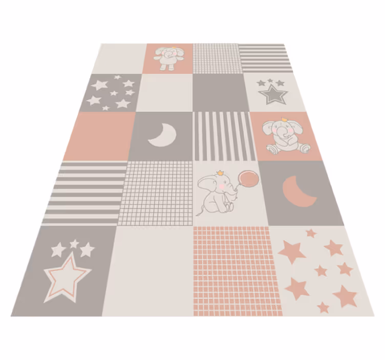 Patchwork Elephant Playground kids carpet - TenStickers