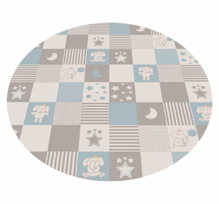 Playful Nursery Rounds kids rug - TenStickers