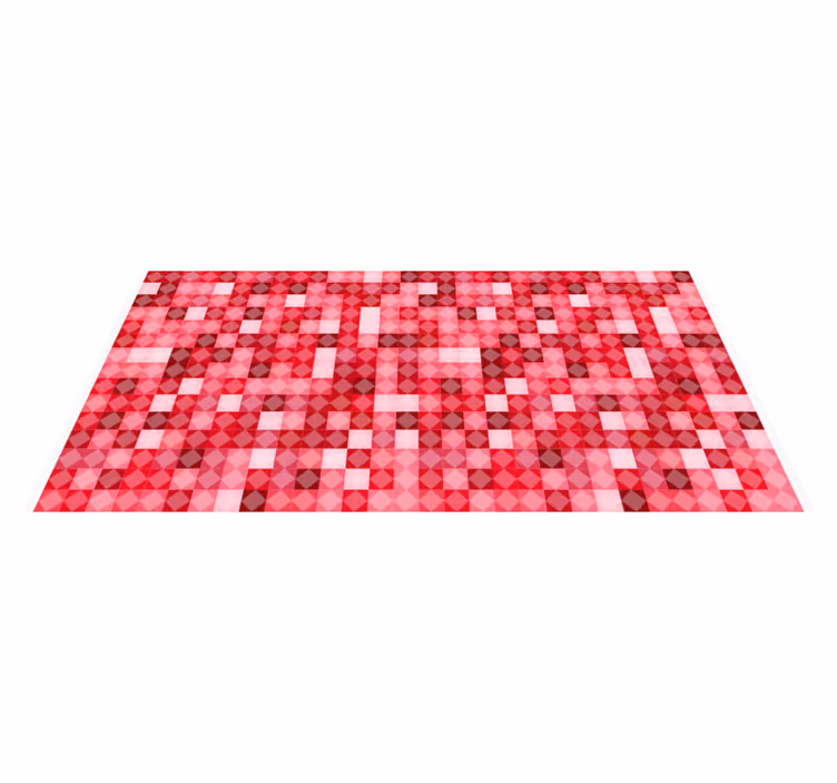 Red geometric pattern geometric rug - TenStickers