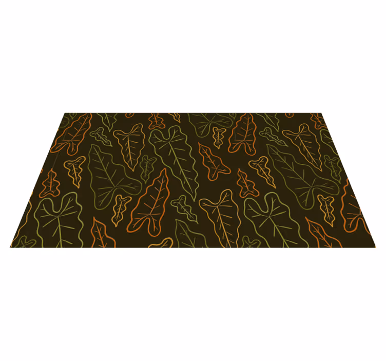 Leafy Contours floral rug - TenStickers