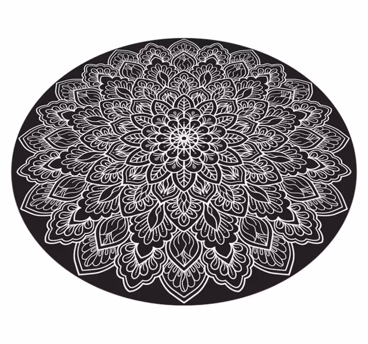 Elegant Monochrome Concept mandala rug - TenStickers