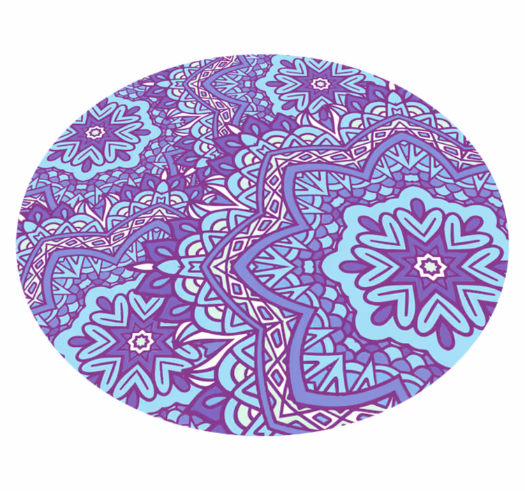 Lively purple motif mandala rug - TenStickers