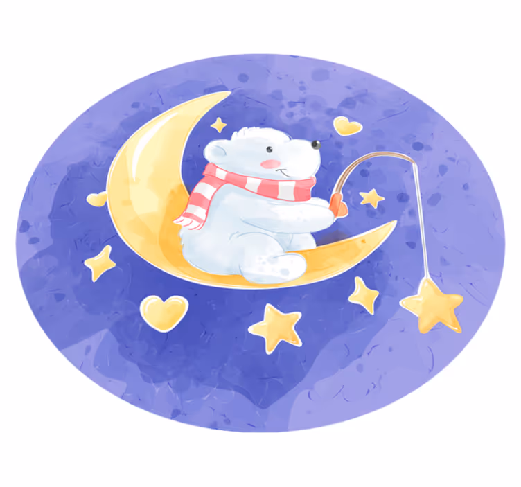 Moonlit Bear Cub nursery rug - TenStickers