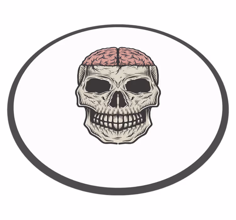 Exposed Cranium Sketch halloween rugs - TenStickers