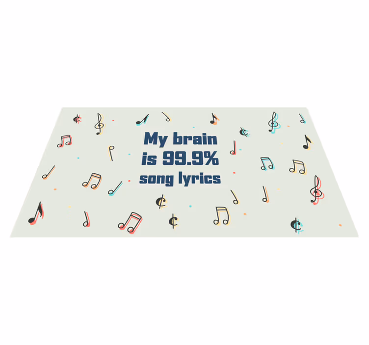 Brain is 99.9% lyrics custom rug - TenStickers