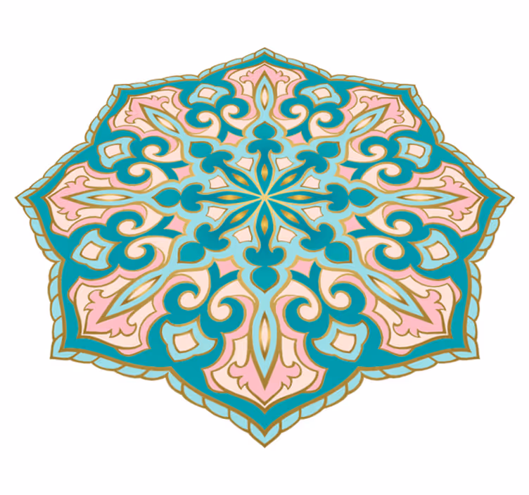 Mandala-Inspired Medallion mosaic rug - TenStickers