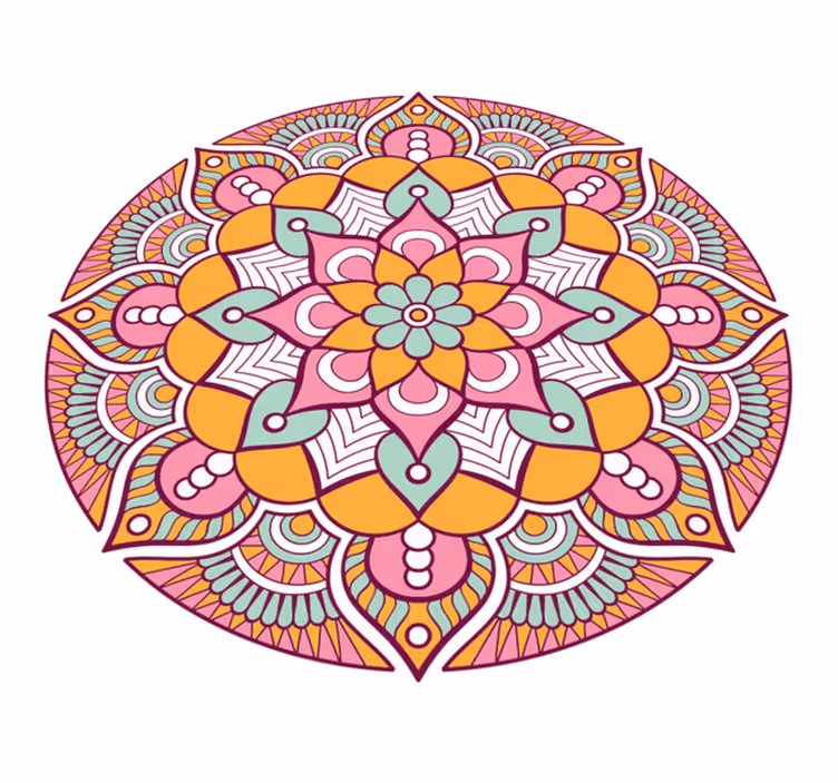 Lively Floral Concept mandala rug - TenStickers