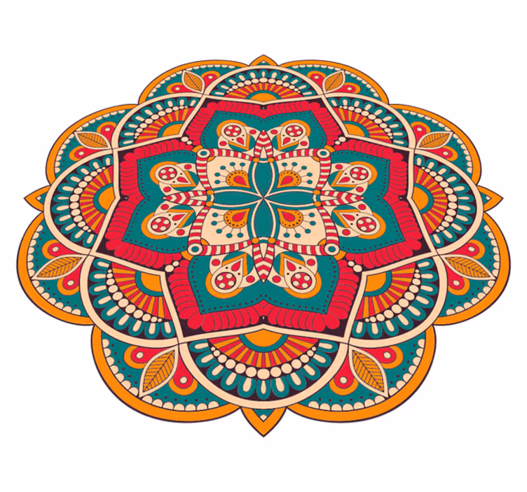 Lively colorful design mandala rug - TenStickers