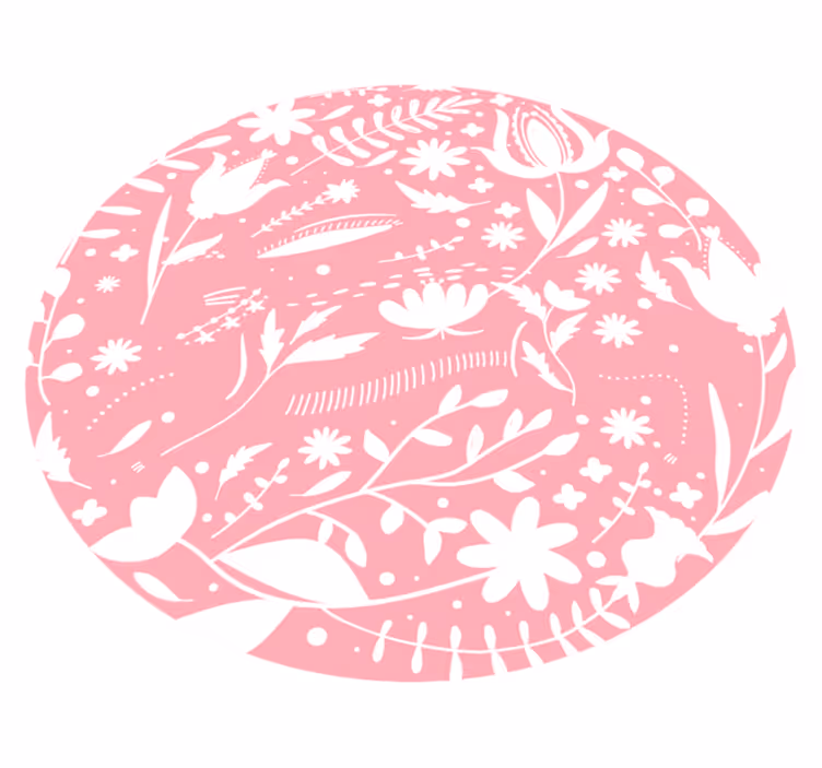 Botanical Motifs floral rug - TenStickers
