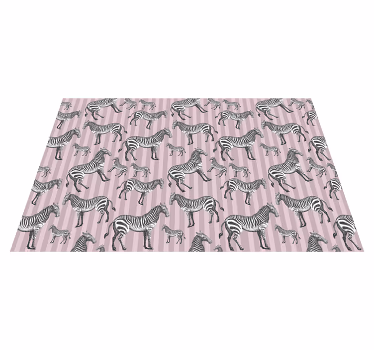 Striped Zebras animal print rug - TenStickers