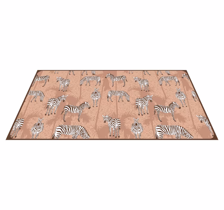 Zebra Herd Pattern animal print rug - TenStickers