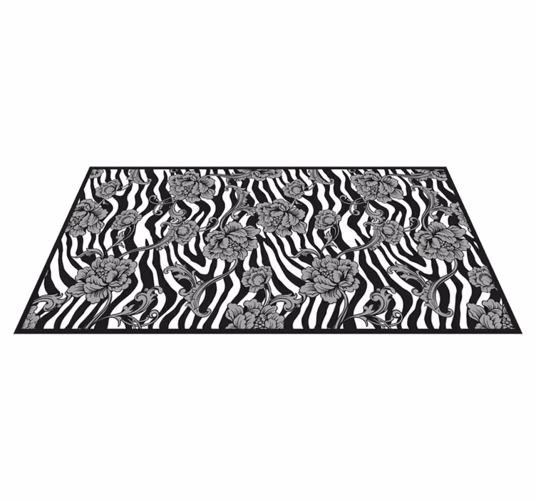Botanical Contrast floral rug - TenStickers