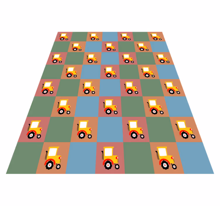 Kids rug with tractor design - TenStickers