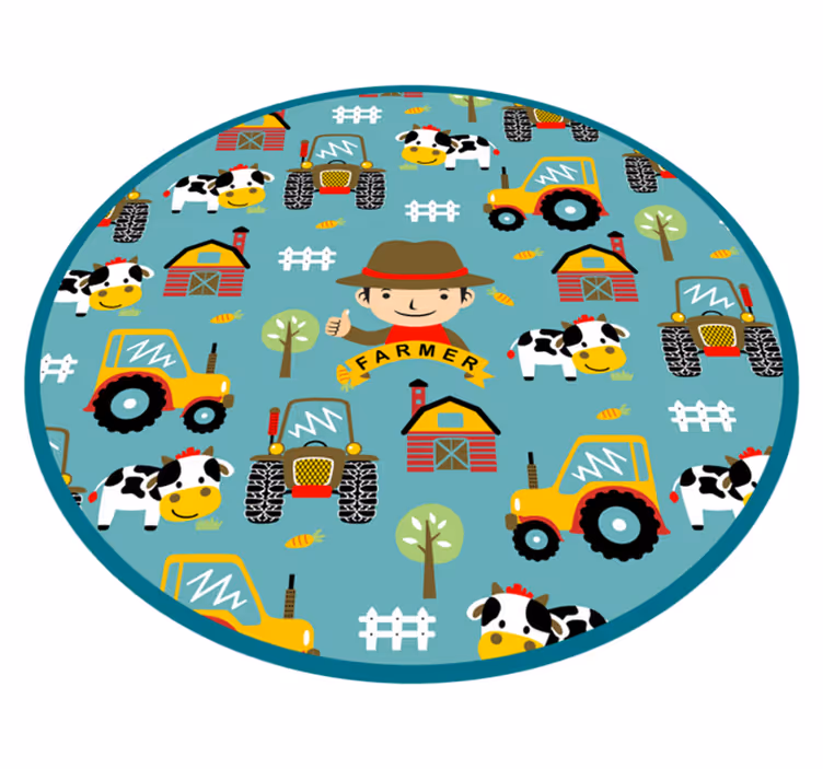 Farmer Fun Pattern kids rug - TenStickers