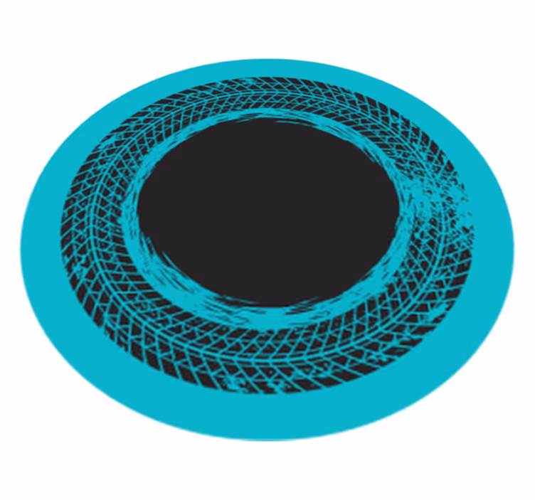 Circular Turquoise Swirl stripes rug - TenStickers