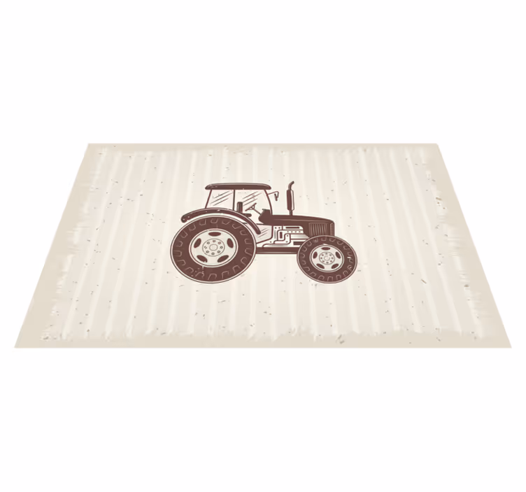 Rustic Tractor Representation texture rug - TenStickers