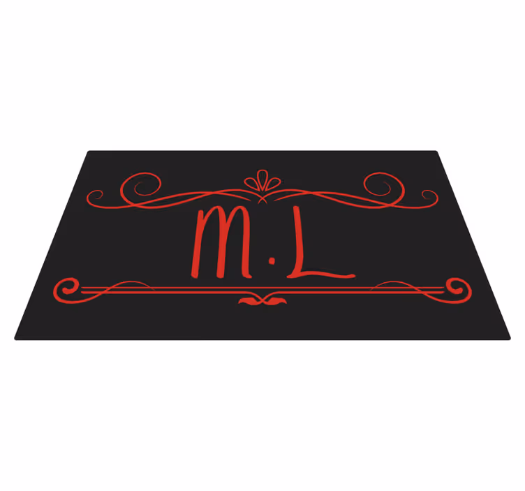 Monogram Elegance custom floor mat - TenStickers