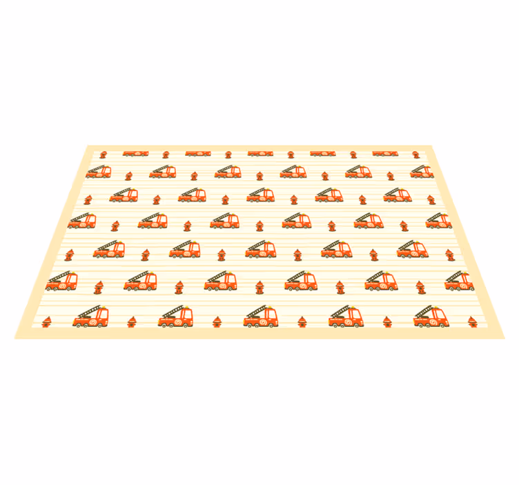 Fire truck and fire kids vinyl rug - TenStickers