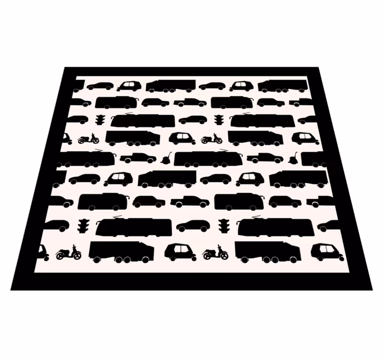 Vehicle Silhouettes road map rug - TenStickers