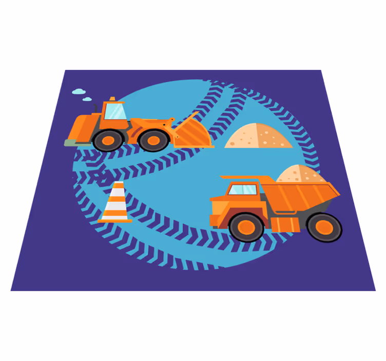 Construction Playzone kids carpet - TenStickers