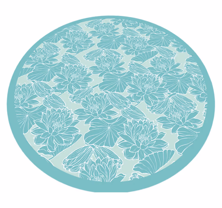 Floral rug with floral motif circle design - TenStickers