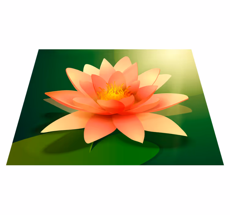 Blooming Lotus floral rug - TenStickers