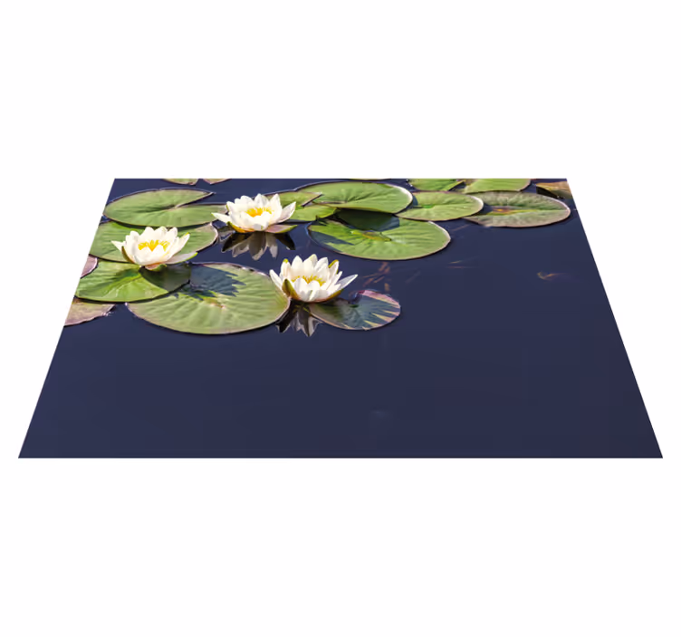 Water Lily Emblem floral rug - TenStickers