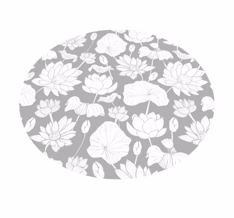 Flowering Monochrome floral rug - TenStickers
